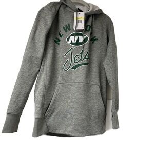 Jets Gray and White Hoodie